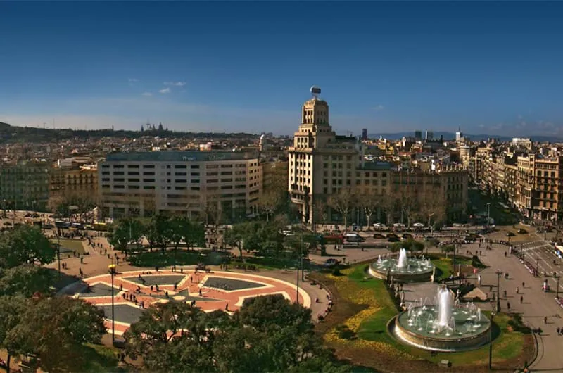 La Plaza de Cataluña, en el centro de Barcelona