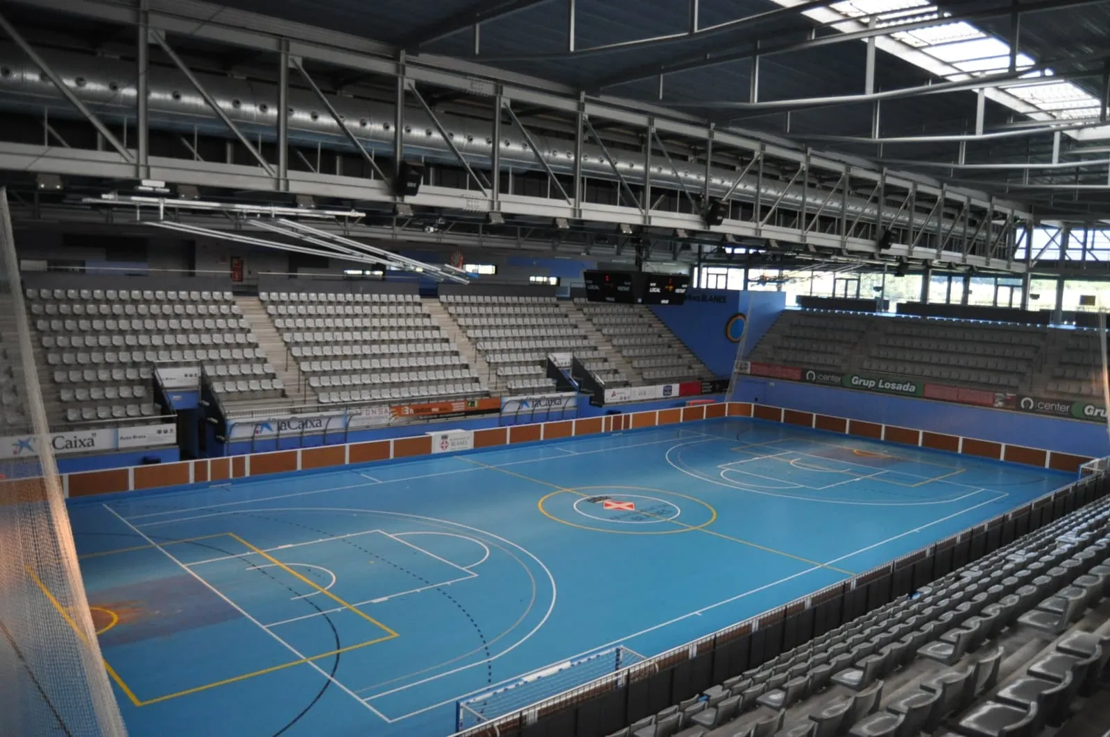 The main court inside the Blanes Sports Complex
