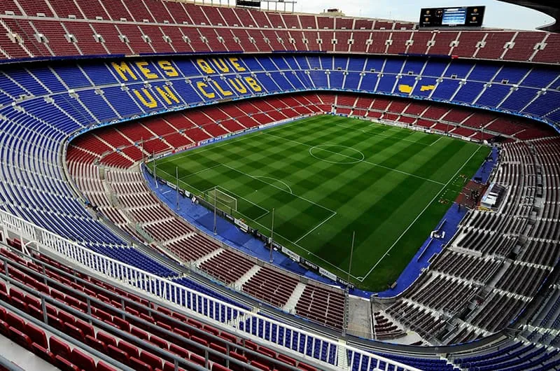 Inside the Camp Nou stadium