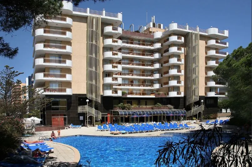 One of the four-star hotels, seen from its pool terrace